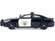 2023 Dodge Charger Pursuit Police Car California Highway Patrol CHP Black and White with Flashing Light Bar and Front and Rear Lights and Sounds 1/24 Diecast Model Car Motormax 79625