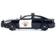 2023 Dodge Charger Pursuit Police Car California Highway Patrol CHP Black and White with Flashing Light Bar and Front and Rear Lights and Sounds 1/24 Diecast Model Car Motormax 79625