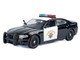 2023 Dodge Charger Pursuit Police Car California Highway Patrol CHP Black and White with Flashing Light Bar and Front and Rear Lights and Sounds 1/24 Diecast Model Car Motormax 79625