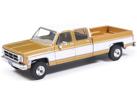1975 GMC Sierra Classic K2500 Pickup Truck Yuba Gold Metallic and White 1/64 Diecast Model Car IXO Models IA64012