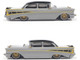 1957 Chevrolet Bel Air Lowrider Gray with Black Top and Gold Accents 1/64 Diecast Model Car IXO Models IA64014