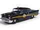 1957 Chevrolet One Fifty Police Car Kentucky State Police Black with Yellow Stripes 1/64 Diecast Model Car IXO Models IA64015