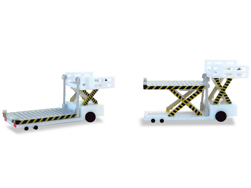 Container Loader 2 Vehicle Set White 1/500 Diecast Model Herpa HE520621-001