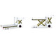 Container Loader 2 Vehicle Set White 1/500 Diecast Model Herpa HE520621-001 Container Loader 2 Vehicle Set White 1/500 Diecast Model Herpa HE520621-001