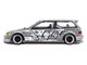 Honda Civic EF Manga V1 Gray Metallic with Graphics Designed by Jun Imai Kaido House Special 1/64 Diecast Model Car Mini GT KHMG260