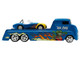Shelby Cobra Super Snake Blue Metallic with Flames and Custom Rat Fink Hauler Blue Metallic with Flames and Graphics 1/64 Diecast Model Car ACME SC64006 Shelby Cobra Super Snake Blue Metallic with Flames and Custom Rat Fink Hauler Blue Metallic with Flames and Graphics 1/64 Diecast Model Car ACME SC64006