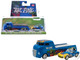 Shelby Cobra Super Snake Blue Metallic with Flames and Custom Rat Fink Hauler Blue Metallic with Flames and Graphics 1/64 Diecast Model Car ACME SC64006 Shelby Cobra Super Snake Blue Metallic with Flames and Custom Rat Fink Hauler Blue Metallic with Flames and Graphics 1/64 Diecast Model Car ACME SC64006