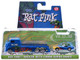 Shelby Cobra Super Snake Blue Metallic with Flames and Custom Rat Fink Hauler Blue Metallic with Flames and Graphics 1/64 Diecast Model Car ACME SC64006 Shelby Cobra Super Snake Blue Metallic with Flames and Custom Rat Fink Hauler Blue Metallic with Flames and Graphics 1/64 Diecast Model Car ACME SC64006
