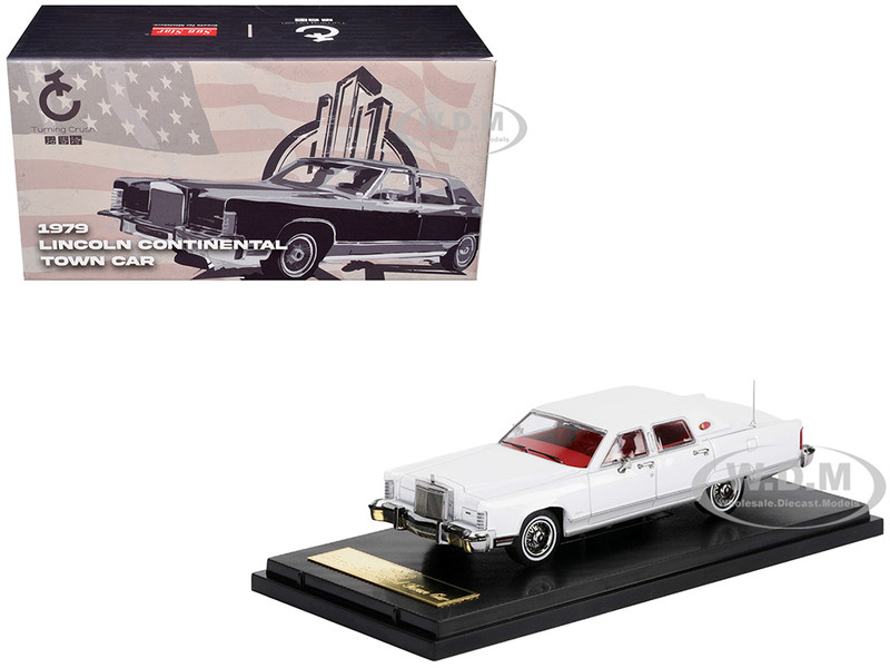 1979 Lincoln Continental Town Car White with Red Interior 1/64 Diecast Model Car Sun Star SS-60005