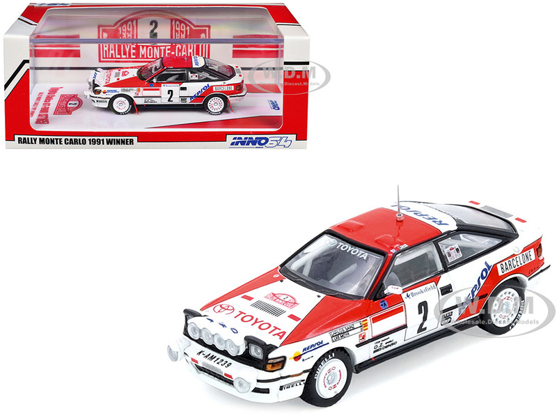 Toyota Celica GT Four ST165 #2 Carlos Sainz Luis Moya Winner Rally Monte Carlo 1991 1/64 Diecast Model Car Inno Models IN64-ST165R-91MCW