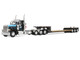 Peterbilt 589 Day Cab and Fontaine Renegade LXT40 Lowboy Trailer with Fliptail Cappello Heavy Transport Black with Light Blue Hood 1/64 Diecast Model DCP/First Gear 60-2267 Peterbilt 589 Day Cab and Fontaine Renegade LXT40 Lowboy Trailer with Fliptail Cappello Heavy Transport Black with Light Blue Hood 1/64 Diecast Model DCP/First Gear 60-2267