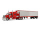 Peterbilt 589 with 78 Mid Roof Sleeper and 53 Utility Trailer with Reefer Blackjack Express LLC Red Big Rigs Series II #6 1/64 Diecast Model DCP/First Gear 69-2170 Peterbilt 589 with 78 Mid Roof Sleeper and 53 Utility Trailer with Reefer Blackjack Express LLC Red Big Rigs Series II #6 1/64 Diecast Model DCP/First Gear 69-2170