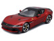 Ferrari 12Cilindri Red Metallic with Black Top Race Play Series 1/24 Diecast Model Car Bburago 26033RD Ferrari 12Cilindri Red Metallic with Black Top Race Play Series 1/24 Diecast Model Car Bburago 26033RD