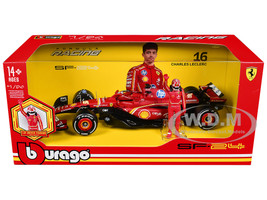 Ferrari SF 24 #16 Charles Leclerc Formula One F1 World Championship 2024 with Driver Figure Formula Racing Series 1/24 Diecast Model Car Bburago 26823CL