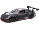 Porsche 911 GT3 R Black with Silver Hood and Top and Red Stripe Race Series 1/24 Diecast Model Car Bburago 28048BK Porsche 911 GT3 R Black with Silver Hood and Top and Red Stripe Race Series 1/24 Diecast Model Car Bburago 28048BK
