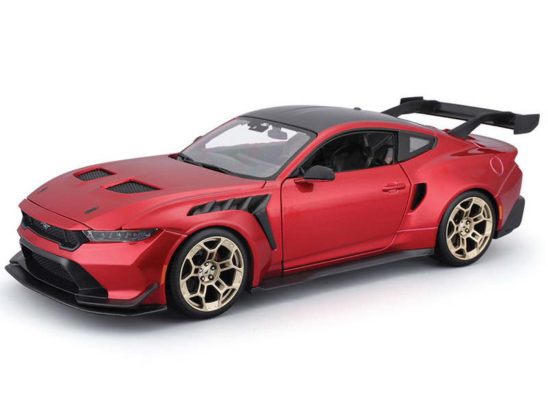 2025 Ford Mustang GTD Red Metallic with Black Top Special Edition Series 1/18 Diecast Model Car Maisto 31468R