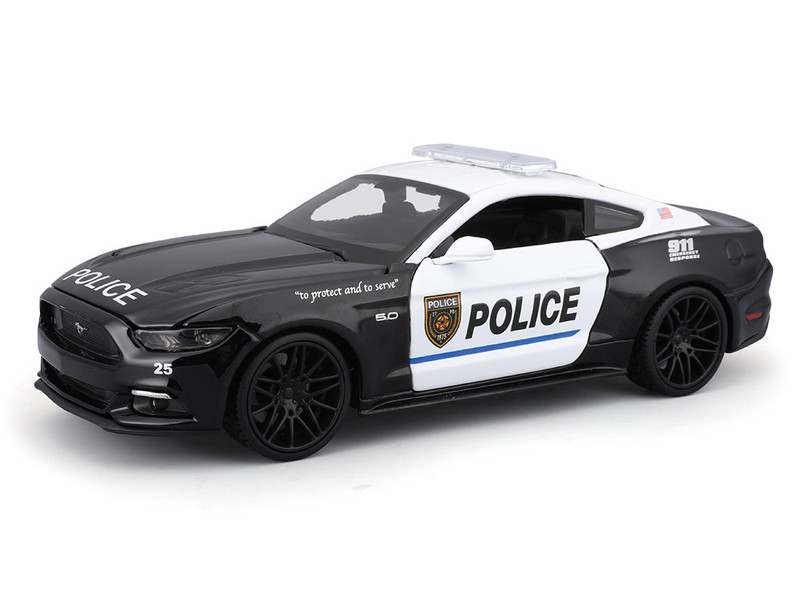 2015 Ford Mustang GT 5 0 Police Black and White Authority Series 1/24 Diecast Model Car Maisto 32514CHP