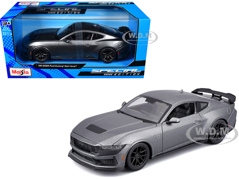 2024 Ford Mustang Dark Horse Dark Gray Metallic Special Edition Series 1/24 Diecast Model Car Maisto 32925GRY