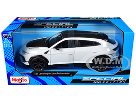 Lamborghini Urus Performante White Metallic with Carbon Hood and Top Special Edition Series 1/24 Diecast Model Car Maisto 32928W
