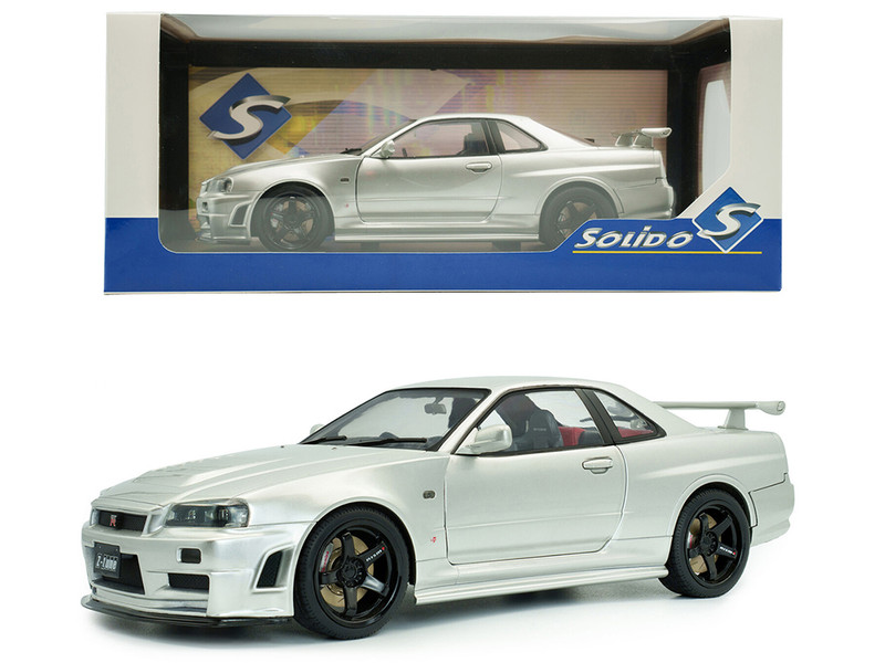 1999 Nissan Skyline GR R34 Z Tune RHD Right Hand Drive Silver Metallic 1/18 Diecast Model Car Solido S1804312