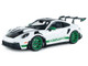 2024 Porsche 911 GT3 RS Tribute to Carrera RS Package White with Carbon Hood Stripes and Top and Green Side Stripes and Wheels 1/18 Diecast Model Car Solido S1812107 2024 Porsche 911 GT3 RS Tribute to Carrera RS Package White with Carbon Hood Stripes and Top and Green Side Stripes and Wheels 1/18 Diecast Model Car Solido S1812107