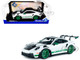 2024 Porsche 911 GT3 RS Tribute to Carrera RS Package White with Carbon Hood Stripes and Top and Green Side Stripes and Wheels 1/18 Diecast Model Car Solido S1812107 2024 Porsche 911 GT3 RS Tribute to Carrera RS Package White with Carbon Hood Stripes and Top and Green Side Stripes and Wheels 1/18 Diecast Model Car Solido S1812107