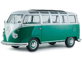 1962 Volkswagen T1 Samba Bus Green and White 1/18 Diecast Model Car Solido S1813403