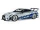 2020 Nissan GT R R35 Liberty Walk Silhouette RHD Right Hand Drive Silver Metallic with Black Top and Blue Graphics 1/43 Diecast Model Car Solido S4311211 2020 Nissan GT R R35 Liberty Walk Silhouette RHD Right Hand Drive Silver Metallic with Black Top and Blue Graphics 1/43 Diecast Model Car Solido S4311211