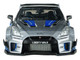 2020 Nissan GT R R35 Liberty Walk Silhouette RHD Right Hand Drive Silver Metallic with Black Top and Blue Graphics 1/43 Diecast Model Car Solido S4311211 2020 Nissan GT R R35 Liberty Walk Silhouette RHD Right Hand Drive Silver Metallic with Black Top and Blue Graphics 1/43 Diecast Model Car Solido S4311211