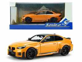 2024 BMW M2 M Performance Papaya Orange Metallic with Black Top 1/43 Diecast Model Car Solido S4314605
