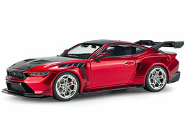 2025 Ford Mustang GTD Chroma Flame Red Metallic with Black Stripes 1/43 Diecast Model Car Solido S4318302