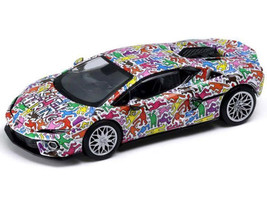 Lamborghini Temerario Keith Haring Livery White with Graphics 1/64 Diecast Model Car Trends Hobby 241082G