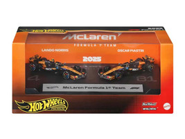 McLaren Formula 1 Team Formula One F1 World Championship 2025 2 Piece Set Diecast Model Cars Hot Wheels JMM91
