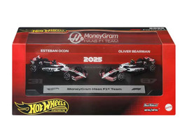 MoneyGram Haas F1 Team Formula One F1 World Championship 2025 2 Piece Set Diecast Model Cars Hot Wheels JMM97