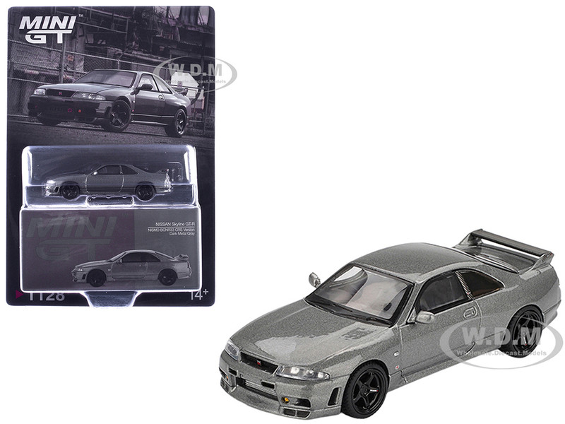 Nissan Skyline GT R NISMO BCNR33 CRS Version RHD Right Hand Drive Dark Metal Gray Metallic Limited Edition 1/64 Diecast Model Car Mini GT MGT01128