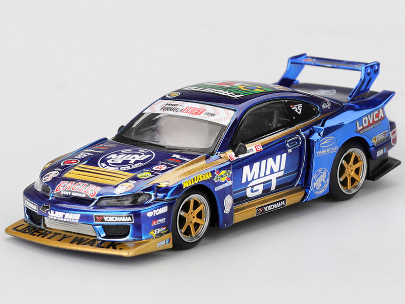 Nissan Silvia S15 LB Super Silhouette RHD Right Hand Drive #555 Yukio Fausto Team MINI GT Liberty Walk Formula Drift Japan 2025 Limited Edition 1/64 Diecast Model Car Mini GT MGT01157