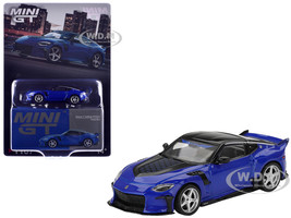 Nissan Z VeilSide FFZ400 Seiran Blue Metallic with Black Top Limited Edition 1/64 Diecast Model Car Mini GT MGT01167
