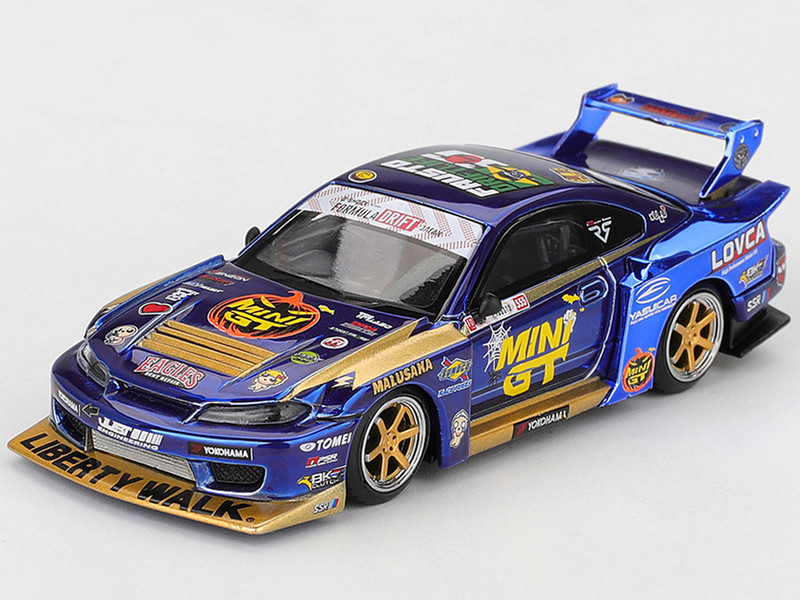 Nissan Silvia S15 LB Super Silhouette RHD Right Hand Drive #555 Yukio Fausto Team MINI GT Liberty Walk Halloween Special Formula Drift Japan 2025 Limited Edition 1/64 Diecast Model Car Mini GT MGT01185