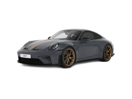 2025 Porsche 911 992 2 GT3 Touring Gray with Gold Stripe 1/18 Model Car GT Spirit GT577