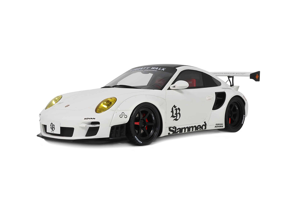 2024 Porsche 911 Turbo LB-Works White with Black Top 1/18 Model