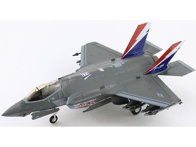 Lockheed Martin F 35A Lightning II Aircraft 22 5696 1000th Lightning II 176th FS Wisconsin ANG 2004 United States Air Force Air Power Series 1/72 Diecast Model by Hobby Master HA4448