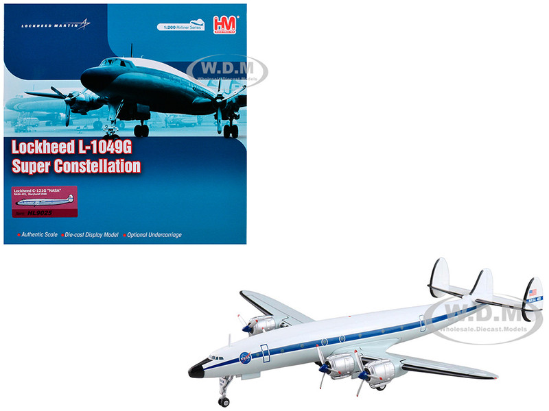 Lockheed C 121G Constellation Transport Aircraft NASA 421 Maryland 1969 National Aeronautics and Space Administration Airliner Series 1/200 Diecast Model Hobby Master HL9025