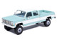 1978 Chevrolet Silverado K30 Crew Cab Pickup Truck Light Blue and White with Blue Interior 1/64 Diecast Model Car IXO Models IA64007