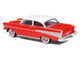 1957 Chevrolet Bel Air Red with White Top and Red Interior 1/64 Diecast Model Car IXO Models IA64008