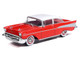 1957 Chevrolet Bel Air Red with White Top and Red Interior 1/64 Diecast Model Car IXO Models IA64008