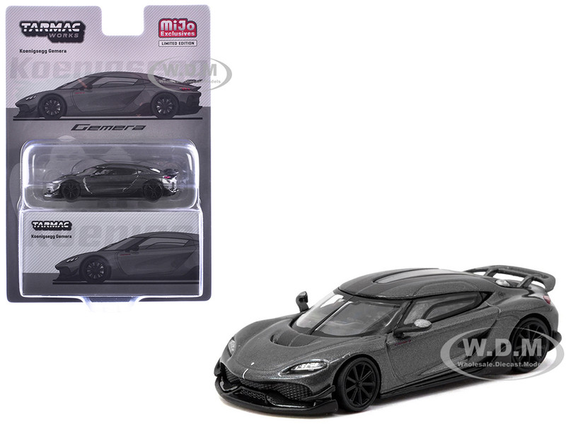 Koenigsegg Gemera Dark Gray Metallic Global64 Series 1/64 Diecast Model Tarmac Works T64G-TL053-GY
