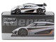 Koenigsegg One 1 Silver Metallic with Black Stripes Global64 Series 1/64 Diecast Model Tarmac Works T64G-TL054-SL