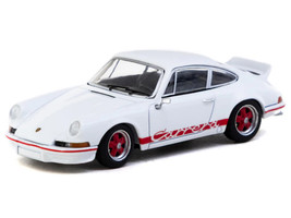 Porsche 911 Carrera RS 2 7 Lightweight White with Red Stripes Collab64 Series 1/64 Diecast Model Car Schuco & Tarmac Works T64S-023-WR