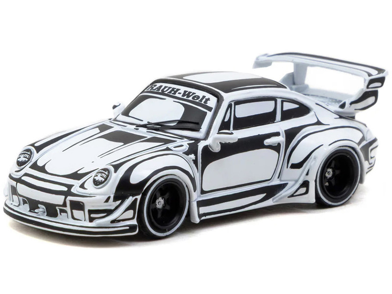 RWB 993 Designed by Joshua Vides Black and White Hobby64 Series 1/64 Diecast Model Car Tarmac Works T64-TL017-JV