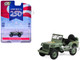 1942 Willy s MB Jeep Olive Green America 250 Edition Anniversary Collection Series 18 1/64 Diecast Model Car Greenlight 28180C